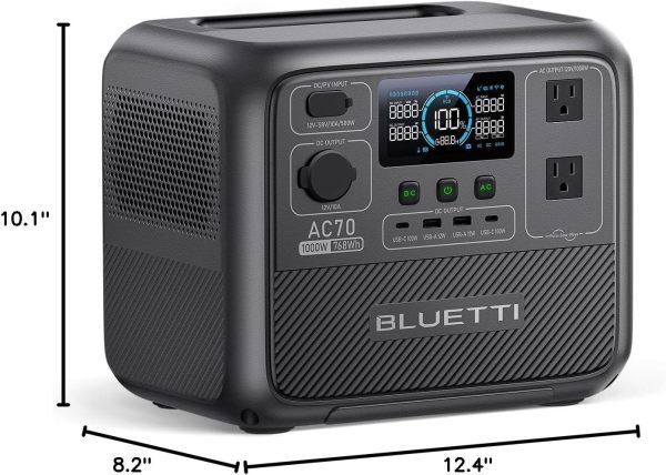 Elektrische generator BLUETTI AC70 (1000W/768Wh) met zonnepaneel – Bild 5