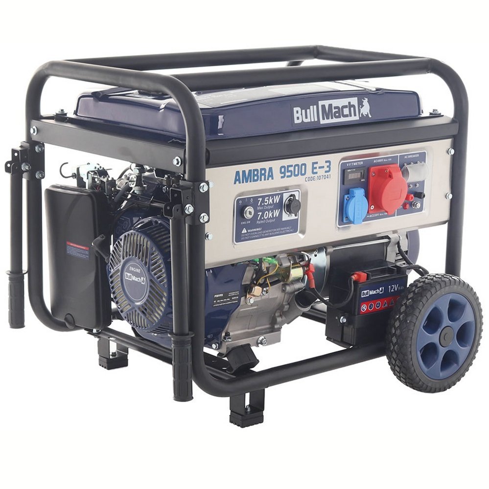 608 BullMach AMBRA 9500 E-3 Benzinegenerator met wielen en AVR 7,5 kW – Bild 1
