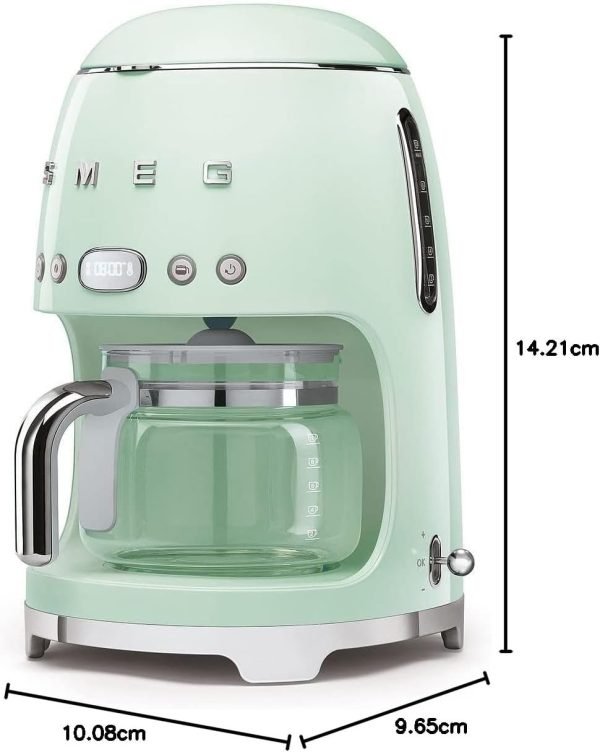 Smeg 50's Retro DCF02PGUK Filterkoffiezetapparaat met timer - Pastelgroen - Image 2